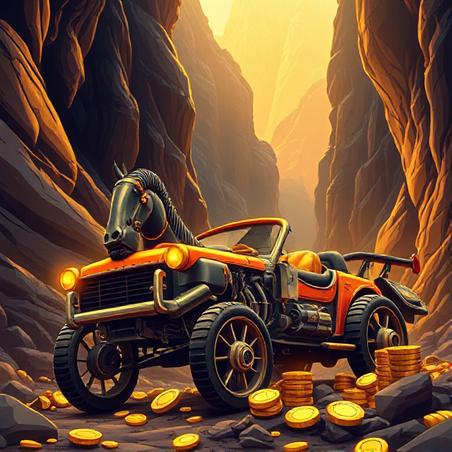 Mustang Gold money collect mechanics with gold coins and mustang