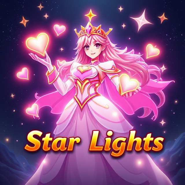 Starlight Princess 1000 anime slot hero glowing hearts and stars